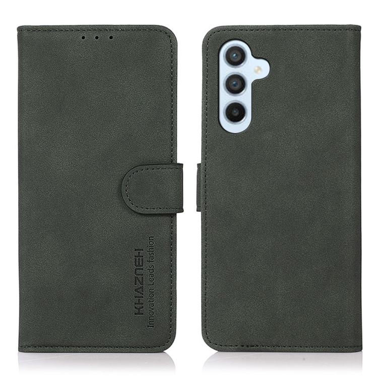 Funda de cuero con textura mate KHAZNEH para Samsung Galaxy A17 5G (verde)
