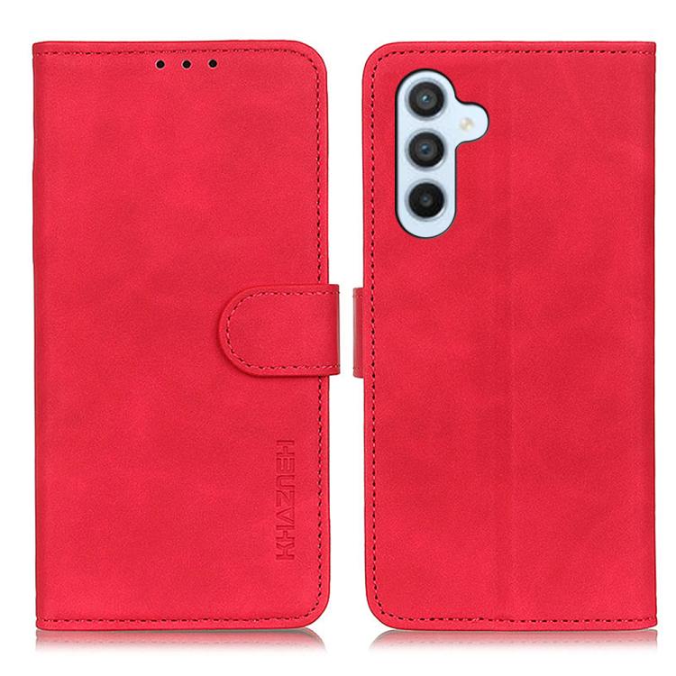 Funda de cuero con tapa horizontal y textura retro KHAZNEH para Samsung Galaxy A17 5G (roja)