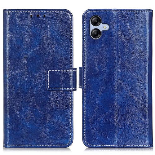 Funda de cuero con textura retro de caballo loco para Samsung Galaxy A07 5G (azul)