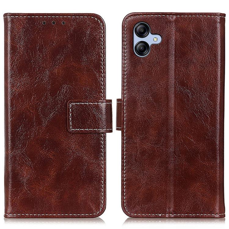 Funda de cuero con textura retro de caballo loco para Samsung Galaxy A07 5G (marrón)