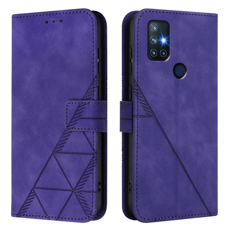 Funda de Cuero con Tapa y Relieve 3D para OnePlus Nord N10 5G (Morado)
