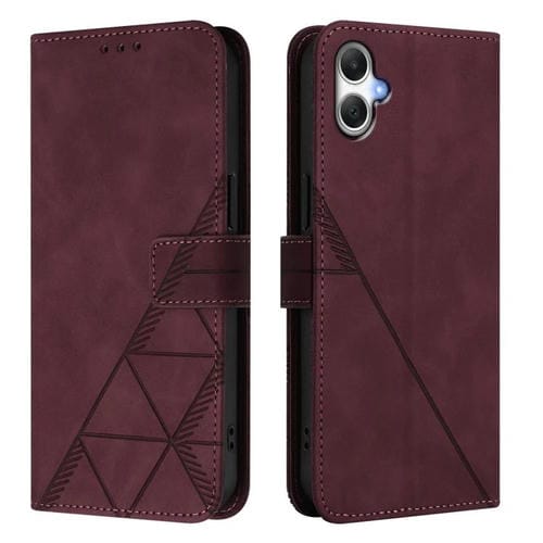 Funda de cuero con relieve 3D para Samsung Galaxy A07 4G (rojo vino)