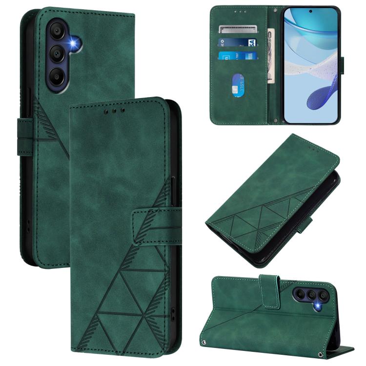 Funda de cuero con tapa y relieve 3D para Samsung Galaxy A17 5G (verde)