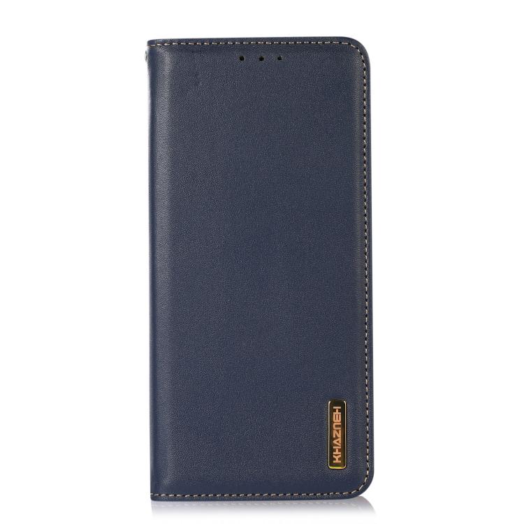 Funda de piel de vacuno KHAZNEH Nappa con capa superior para Samsung Galaxy A07 5G (azul)
