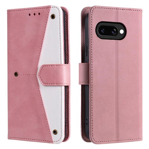 Funda de Piel de Becerro con Costuras y Tacto de Uñas para Google Pixel 9A (Oro Rosa)
