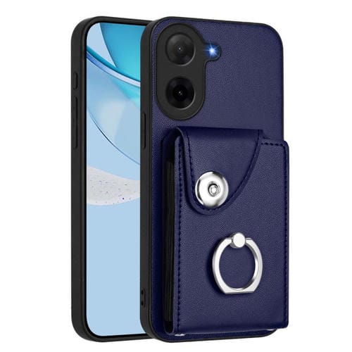 Funda para Redmi A5 4G (171,7 mm) / Poco C71 con tarjetero y anillo (azul)