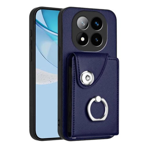 Funda para Redmi Note 14 Pro+ 5G con tarjetero y anillo (azul)