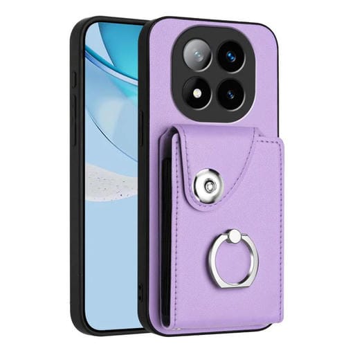 Funda para Redmi Note 14 Pro+ 5G con tarjetero y anillo (morado)