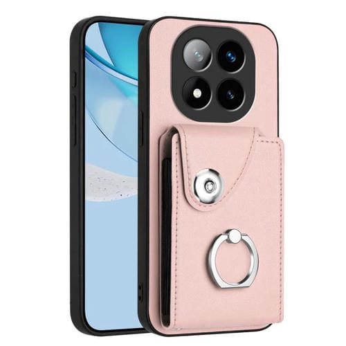 Funda para Redmi Note 14 Pro+ 5G con tarjetero y anillo (rosa)