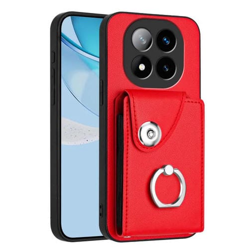 Funda para Redmi Note 14 Pro+ 5G con tarjetero y anillo (rojo)