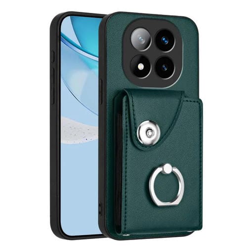 Funda para Redmi Note 14 Pro+ 5G con tarjetero y anillo (verde)