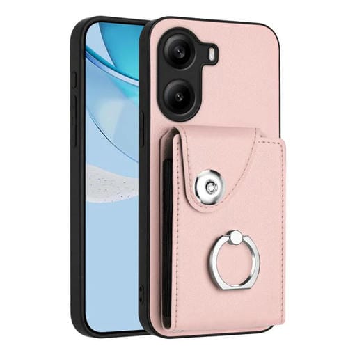 Funda para Xiaomi Poco X7 Pro con tarjetero y anillo (rosa)