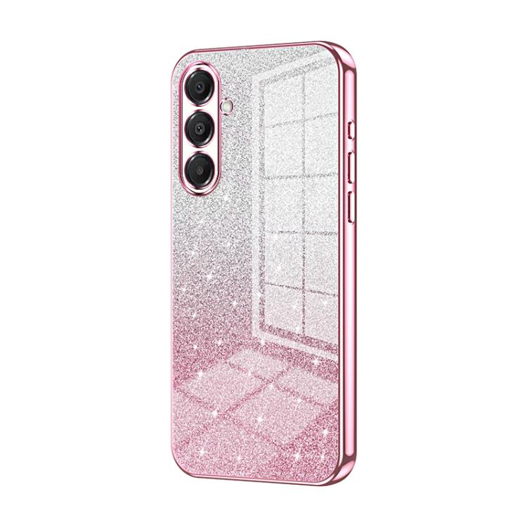 Funda para Samsung Galaxy A17 con purpurina degradada en polvo galvanizado (rosa)