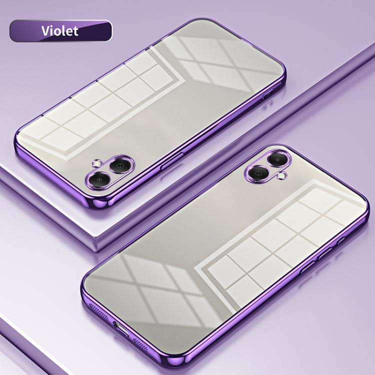 Funda transparente con orificios finos para Samsung Galaxy A07 (morada)