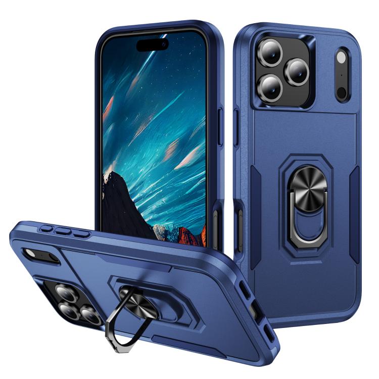 Funda Pioneer Armor de PC y TPU resistente con soporte para iPhone 17 Pro Max (azul)