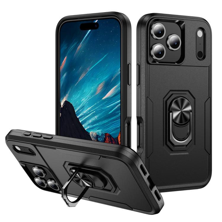 Funda Pioneer Armor de PC y TPU resistente con soporte para iPhone 17 Pro (negra)