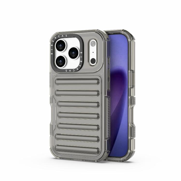 Funda híbrida de TPU y PC con airbag de alta transparencia para iPhone 17 Pro (negro transparente)