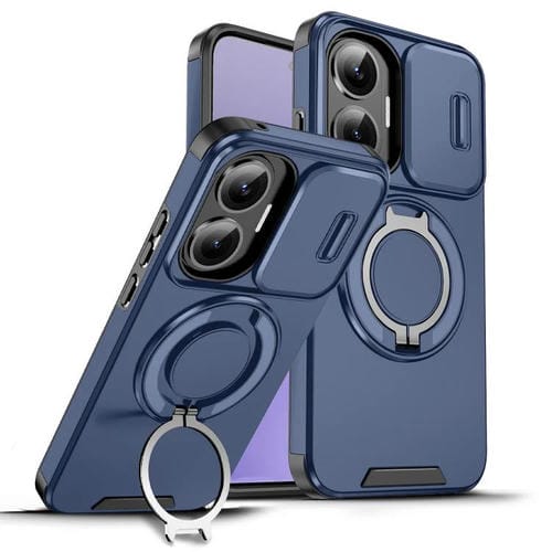Funda con anillo deslizante para Redmi Turbo 4 Pro / Poco F7 (azul)