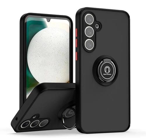 Funda de TPU + PC con anillo para Samsung Galaxy A35 5G Q Shadow 1 Series (negro y rojo)