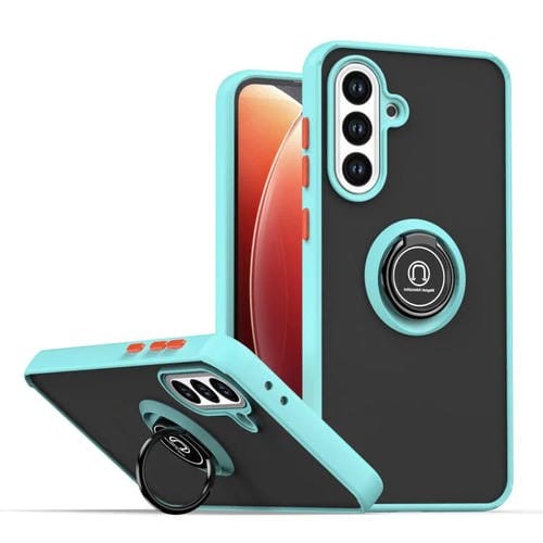 Funda de TPU + PC con anillo para Samsung Galaxy A56 5G Q Shadow 1 Series (azul cielo)