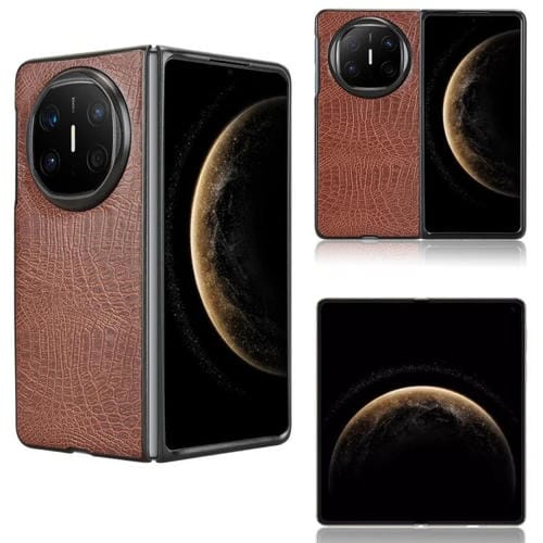 Funda Trasera Huawei Mate X6 con Textura de Cocodrilo (Marrón)