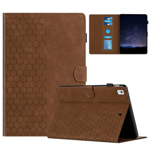 Funda para Tablet Samsung Galaxy Tab A7 2020 T500 Cuero Relieve Panal (Marrón)