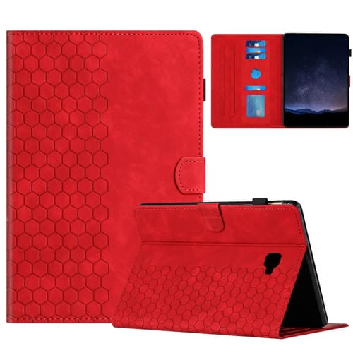 Funda Inteligente de Cuero Samsung Galaxy Tab A 10.1 T580 (Roja) con Relieve Panal