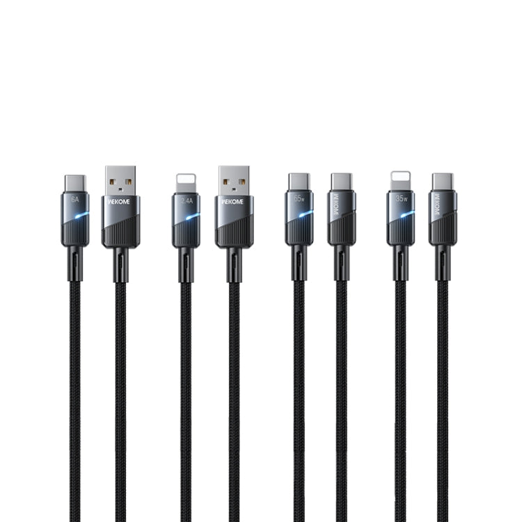 Cable de Datos Tipo C a Tipo C Wk Wdc-38 1 m Pd65W con Apagado Inteligente (Negro)
