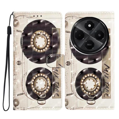 Funda de Cuero con PatrĂłn 3D para Redmi A4 5G (Cinta)