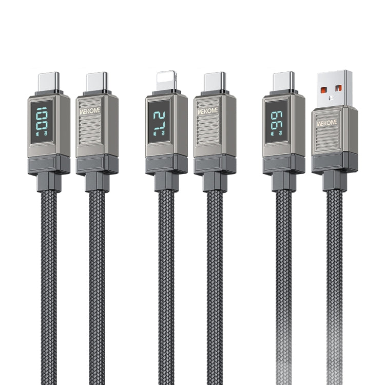 Cable de Datos USB A a Tipo C WK WDC-39 1,2 m 66 W Pantalla Digital (Negro y Gris)