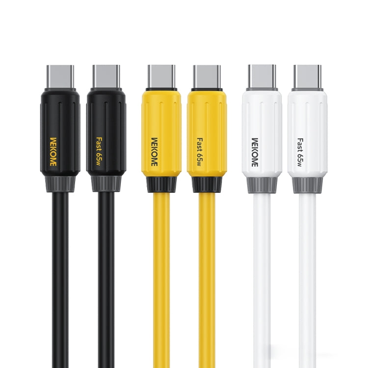 Cable de Datos Carga Rápida Wk WDC-28 Silicona Elástica 1 m PD65W Tipo C a Tipo C (Amarillo)