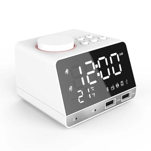 Altavoz Bluetooth K11 con Pantalla Led Despertador Radio Música (Blanco)
