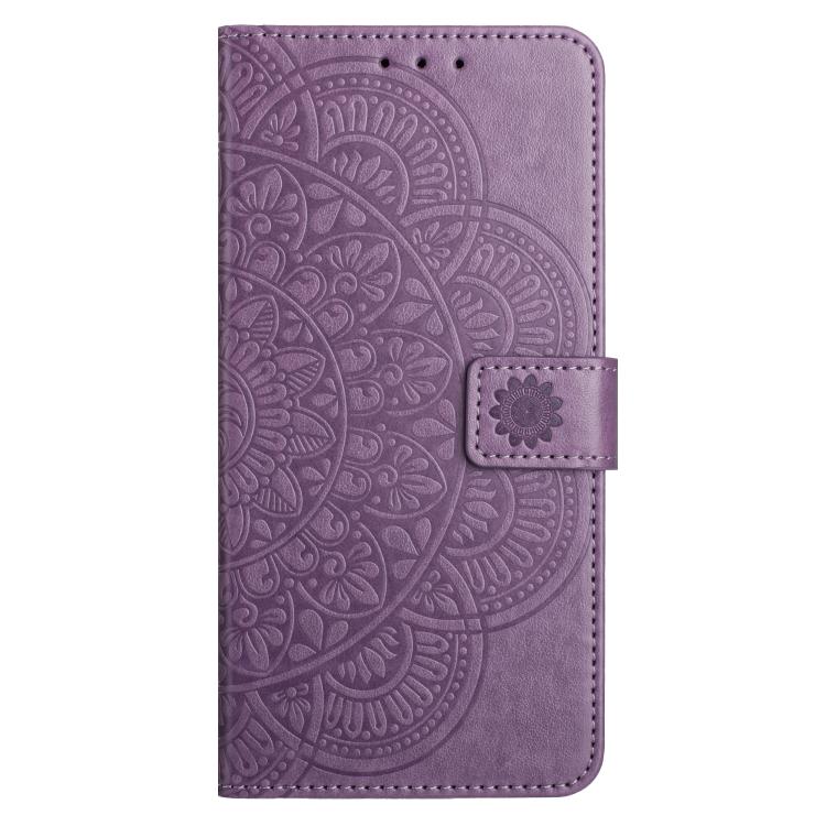 Funda de piel con relieve floral para Samsung Galaxy A07 5G (morada)