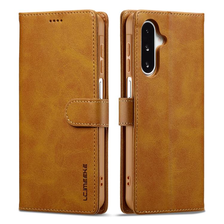 Funda LC.IMEEKE de piel con textura de becerro para Samsung Galaxy A17 5G (marrĂłn)