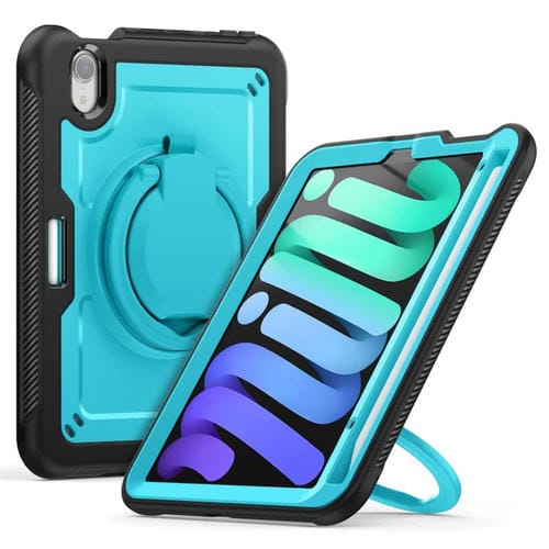 Funda Híbrida para iPad Mini 2024 Mini 6 con Asa y Correa (Azul Claro)