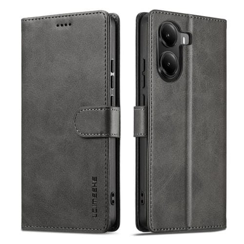 Funda de piel con textura de becerro LC.IMEEKE para Xiaomi Poco X7 Pro (gris)
