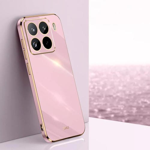 Funda De Tpu Con Borde Recto 6D Galvanizado Xinli Para Xiaomi 15 Pro (Morado Cereza)