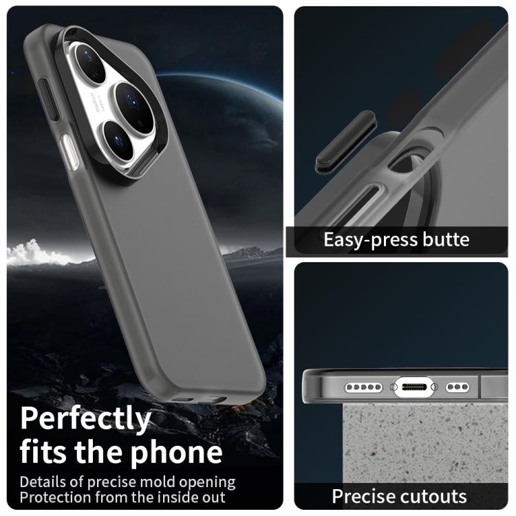 Funda híbrida de TPU a prueba de golpes para Huawei Pura 80 Pro Candy PC (negra)