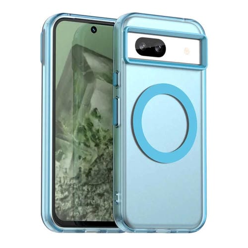 Funda híbrida TPU y PC para Google Pixel 8A con protección contra impactos y caídas (Azul)