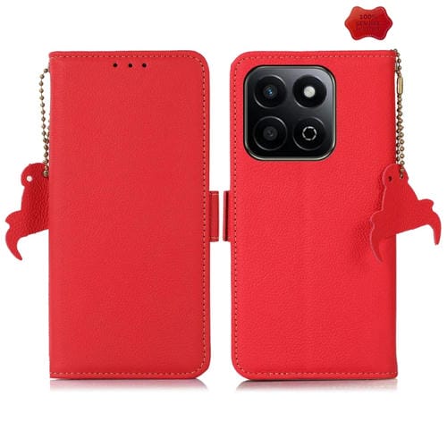 Funda de Cuero Genuino Tj con Rfid e ImĂĄn Lateral para Honor Play 60 Plus/200 (Rojo)