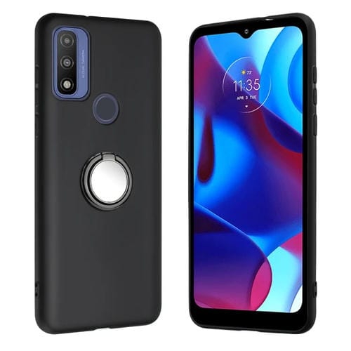 Funda TPU con Soporte de Anillo Mate para Moto G Play 2023 y G Pure 2021 (Negra)