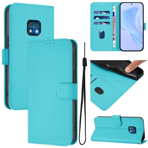 Funda de Piel con Cordón para Nokia XR20 (Azul Lago) Tacto Agradable