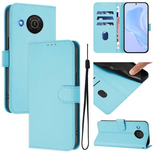 Funda de Piel Sintética con Cordón para Nokia X20/X10 (Azul Cielo)
