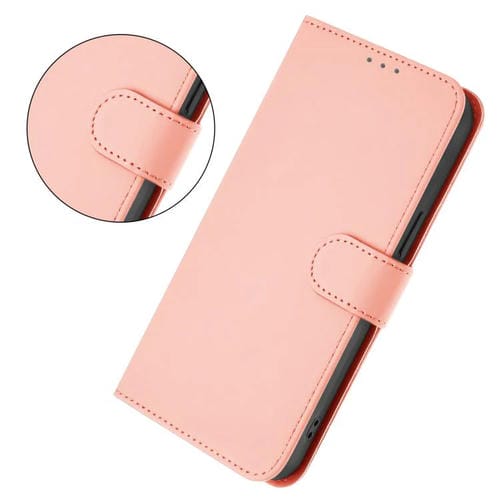 Funda de cuero con textura de piel y cordón para TCL 605/60 SE (rosa)