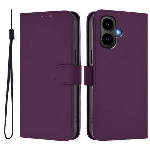 Funda de cuero con textura de piel y cordón para Infinix Smart 10 4G (violeta)