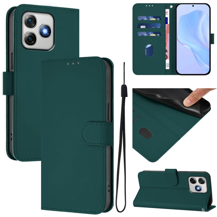 Funda de Piel Sintética con Cordón para Ulefone Note 18 Ultra (Verde Oscuro)