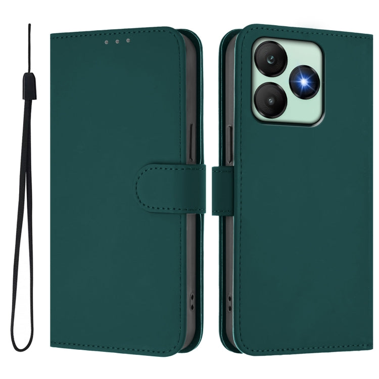 Funda de Piel Sintética con Cordón para Teléfono Wiko T20 Skin Feel (Verde Oscuro)
