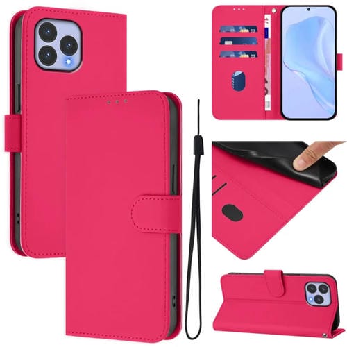 Funda de Piel Sintética con Cordón para Teléfono Wiko T60 Cubot P80 (Rosa)