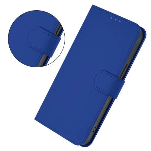 Funda de cuero con textura de piel y cordón para ZTE Blade A52 Lite (azul oscuro)