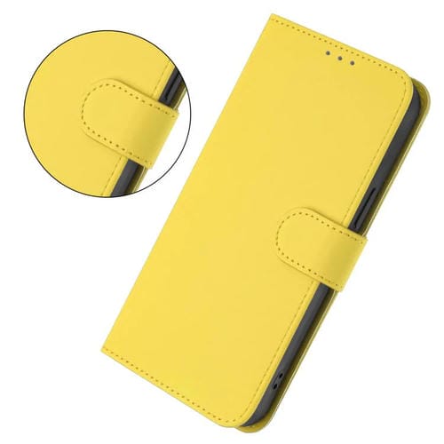 Funda de cuero con textura de piel y cordón para ZTE Blade A52 Lite (amarillo limón)